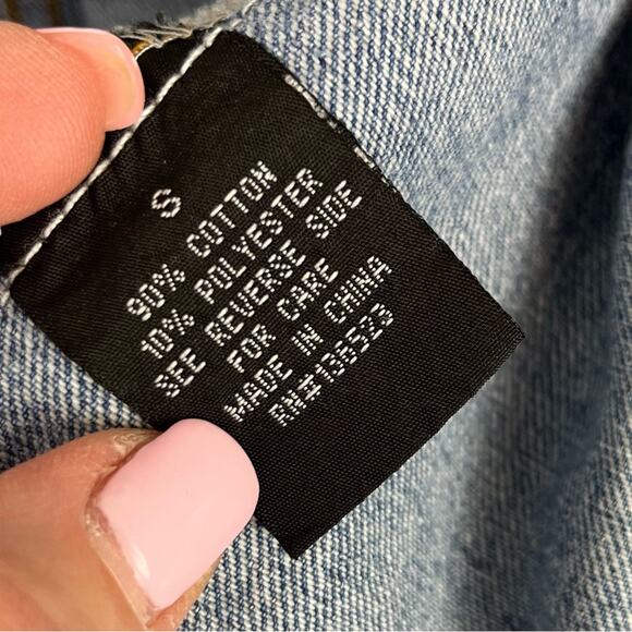 Jean Jacket Womens Brooklyn Cloth Light Distressed Denim Small - Picture 4 of 7